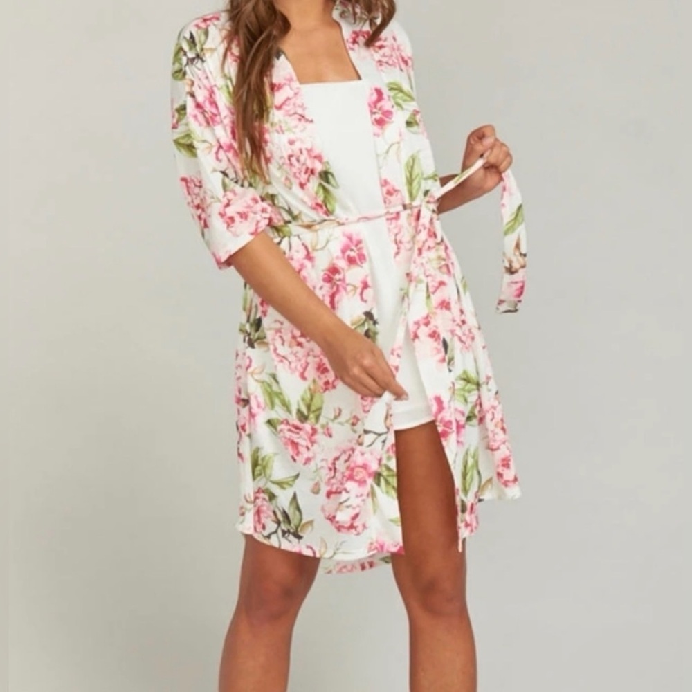Show Me Your MuMu Brie Robe – Garden of Blooms Pink & Green - One Size - Picture 2 of 6